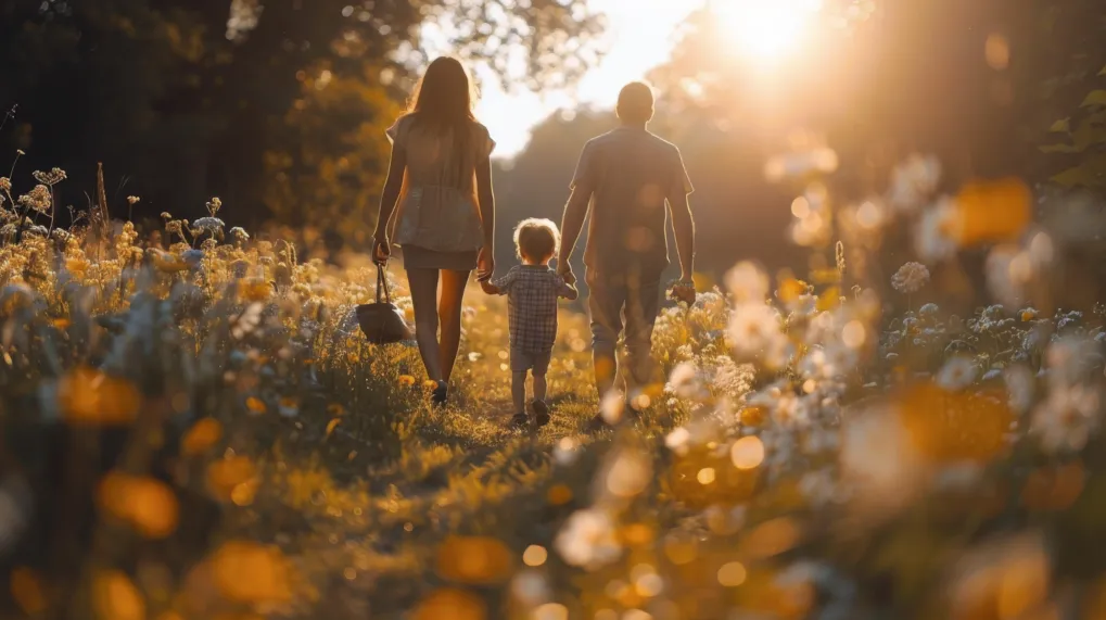 Momenti in famiglia negli spazi esterni